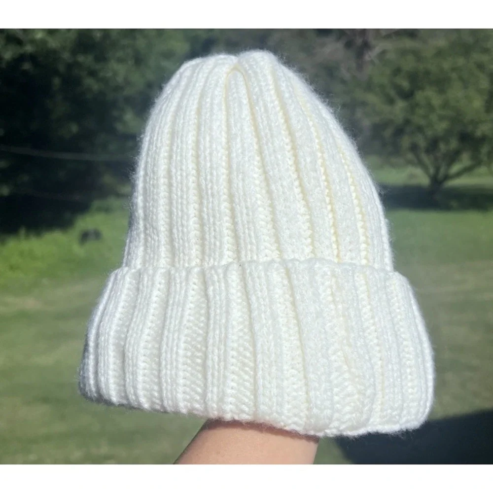 Victoria's Secret Beanie Toque Adult One Size Cream PINK Poly Sherpa Lined